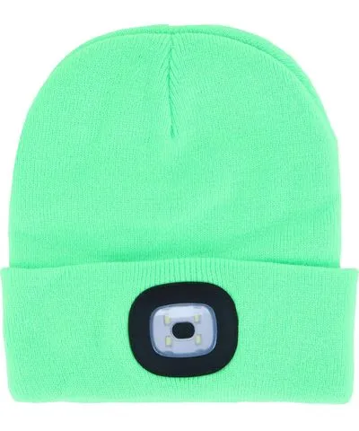 CTM Adult LED Headlight Winter Beanie Hat