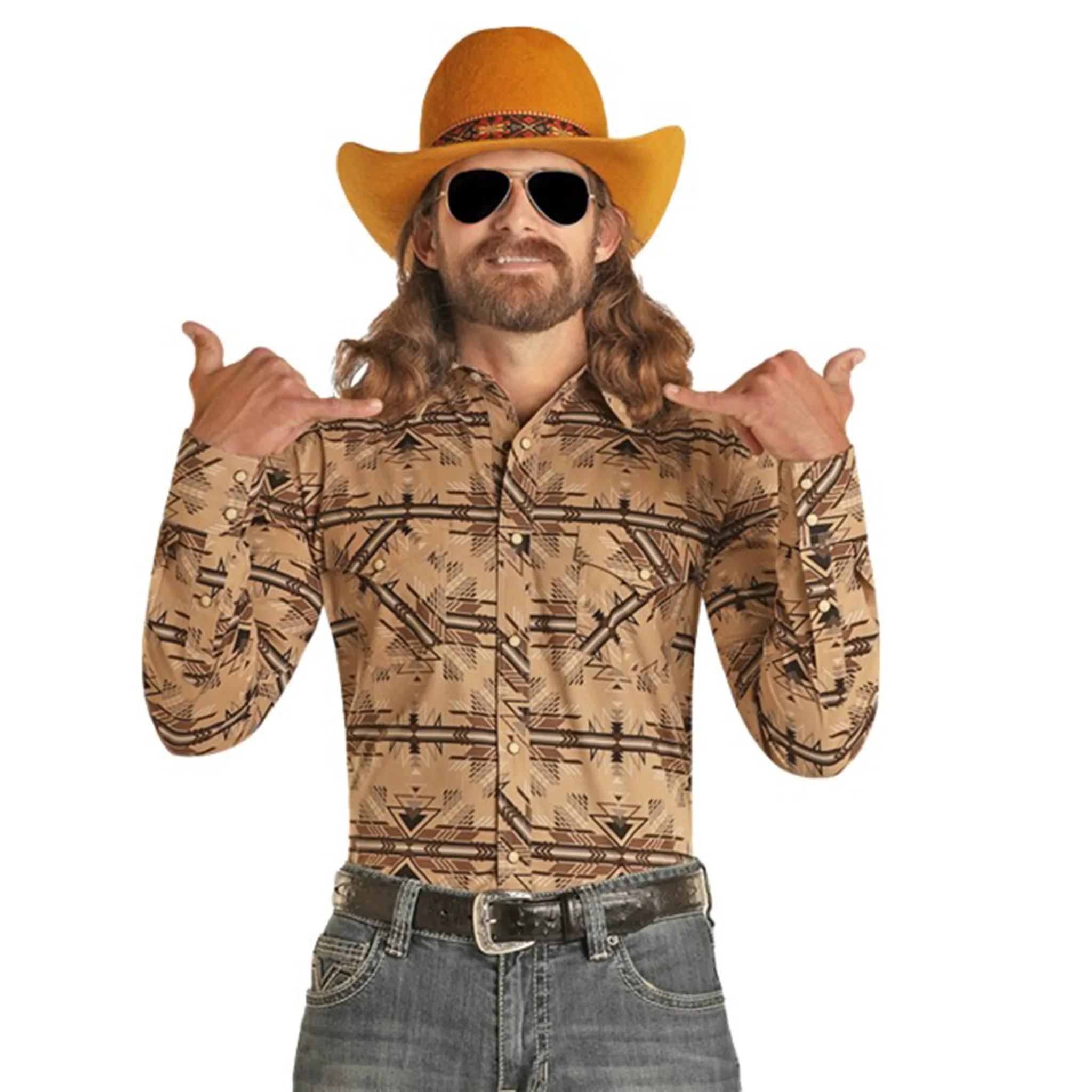 Dale Brisby Men's Dark Brown Aztec Shirt