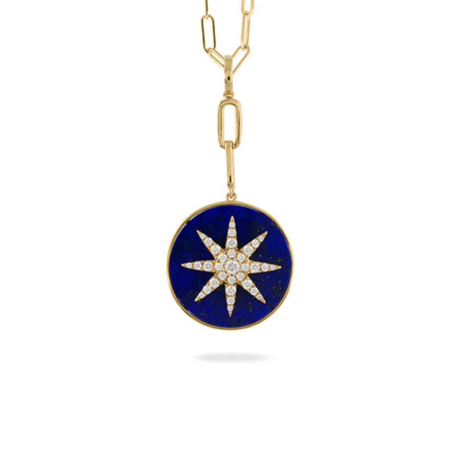 Doves by Doron Paloma 18Kt Gold Diamond & Lapis Pendant