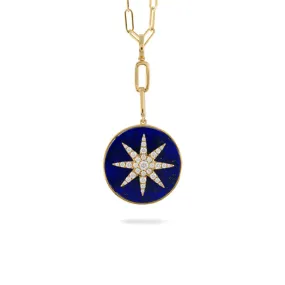 Doves by Doron Paloma 18Kt Gold Diamond & Lapis Pendant