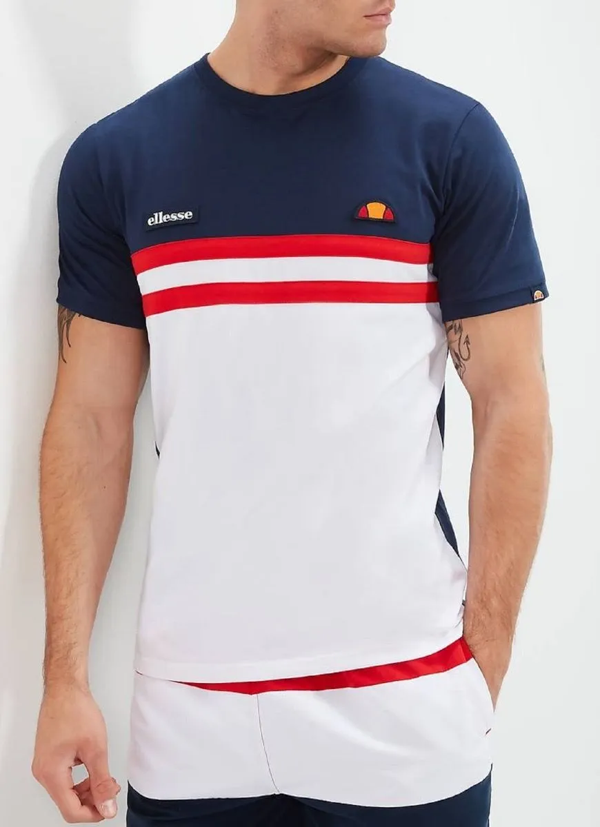 Ellesse Venire Logo Crew Neck T-Shirt Navy/Red/White