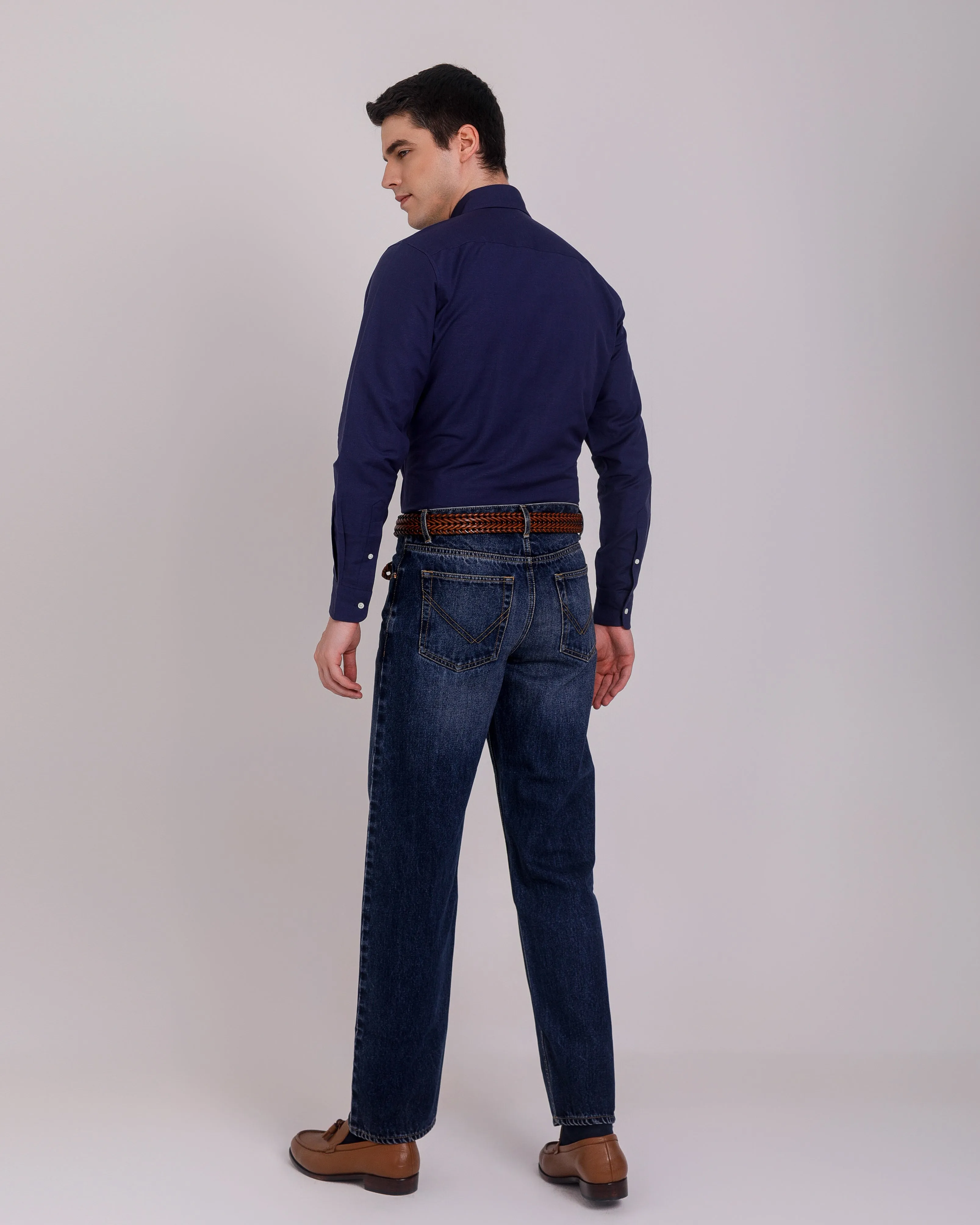 Faded Medium Indigo Washed Jeans