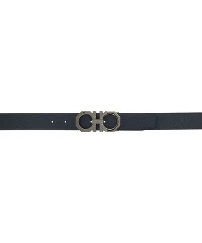 Ferragamo Reversible Navy & Black Gancini Belt