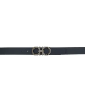 Ferragamo Reversible Navy & Black Gancini Belt