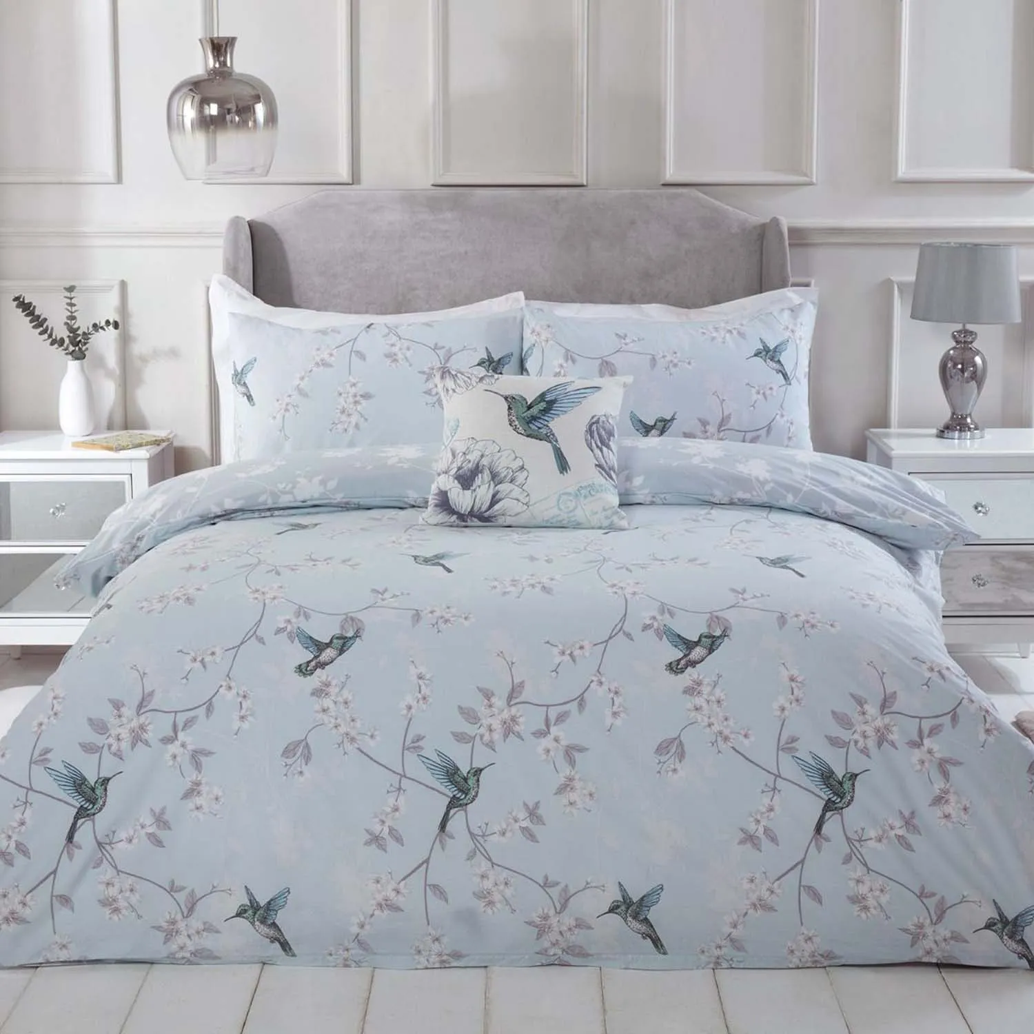 Floral Hummingbird Duvet Set