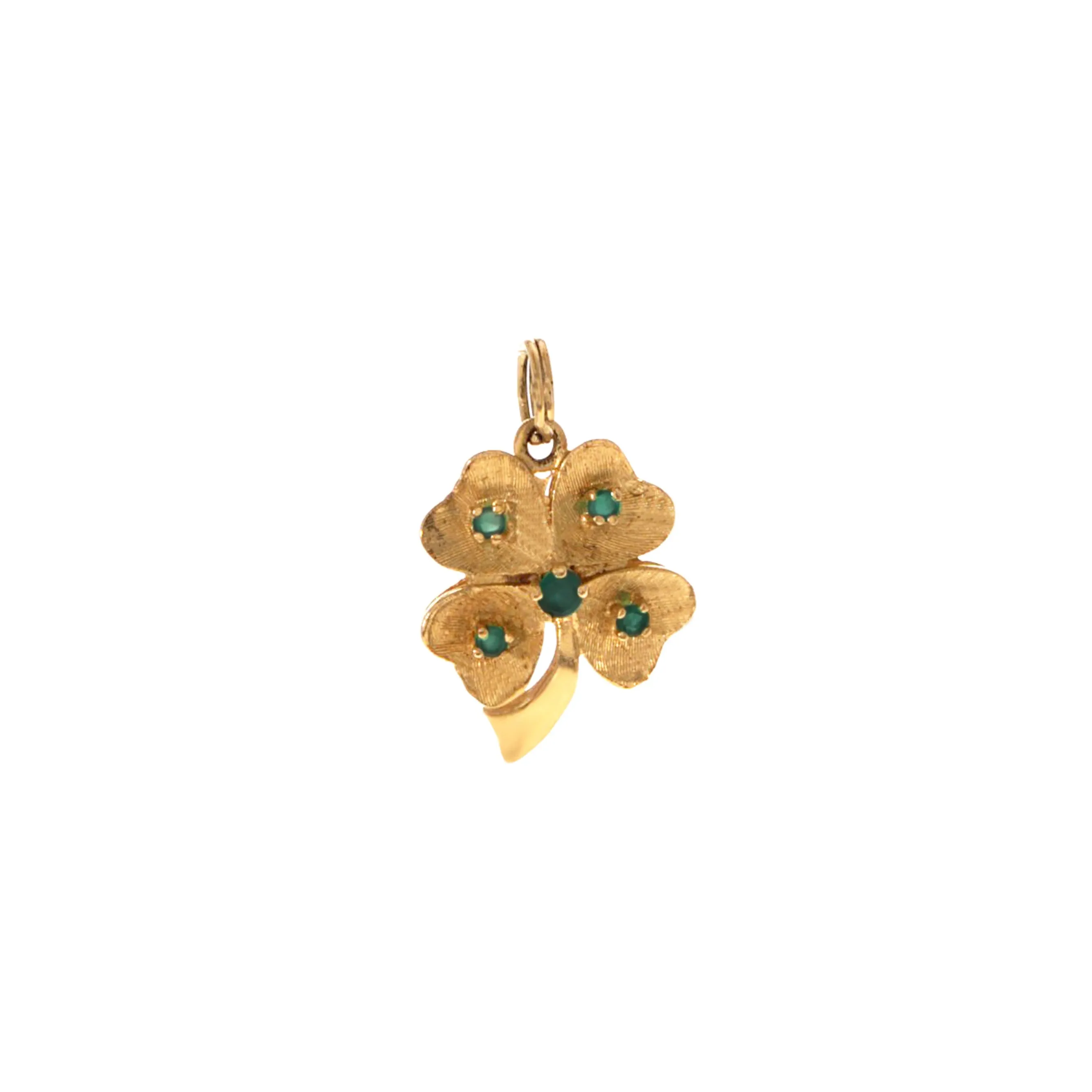 Golden Clover with Emeralds