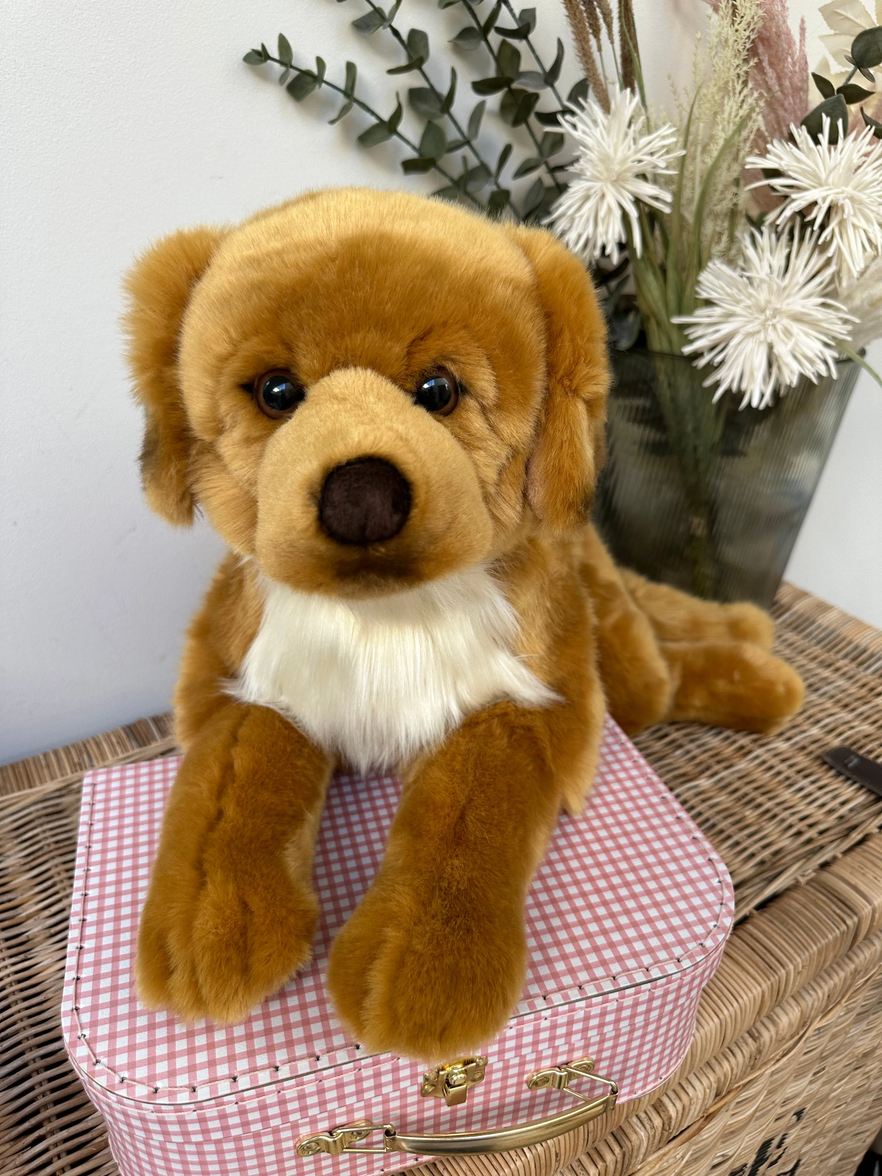 Golden Retriever Large Plush 60cm Hermann Teddy Bear Lying Puppy Dog.