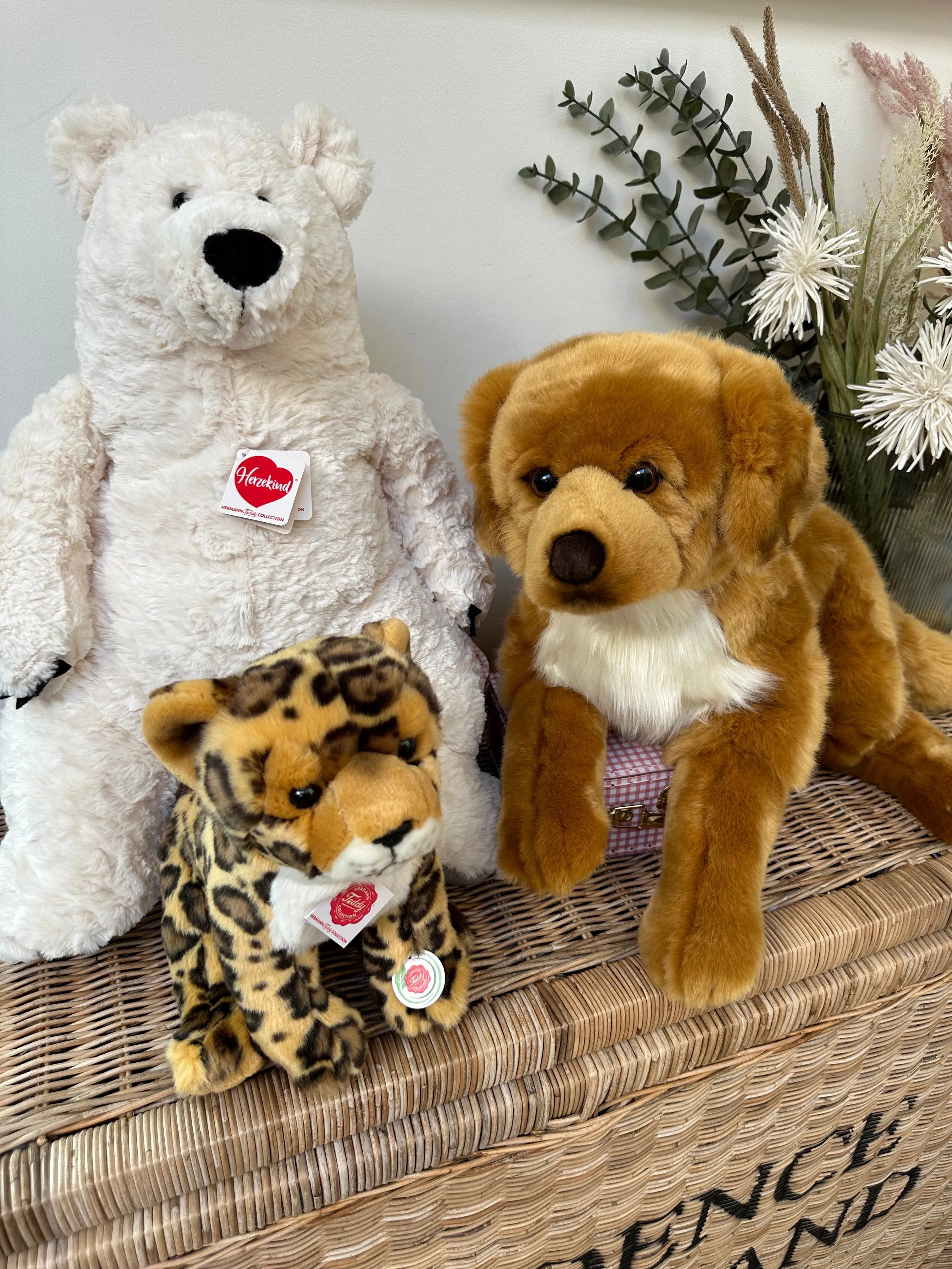 Golden Retriever Large Plush 60cm Hermann Teddy Bear Lying Puppy Dog.