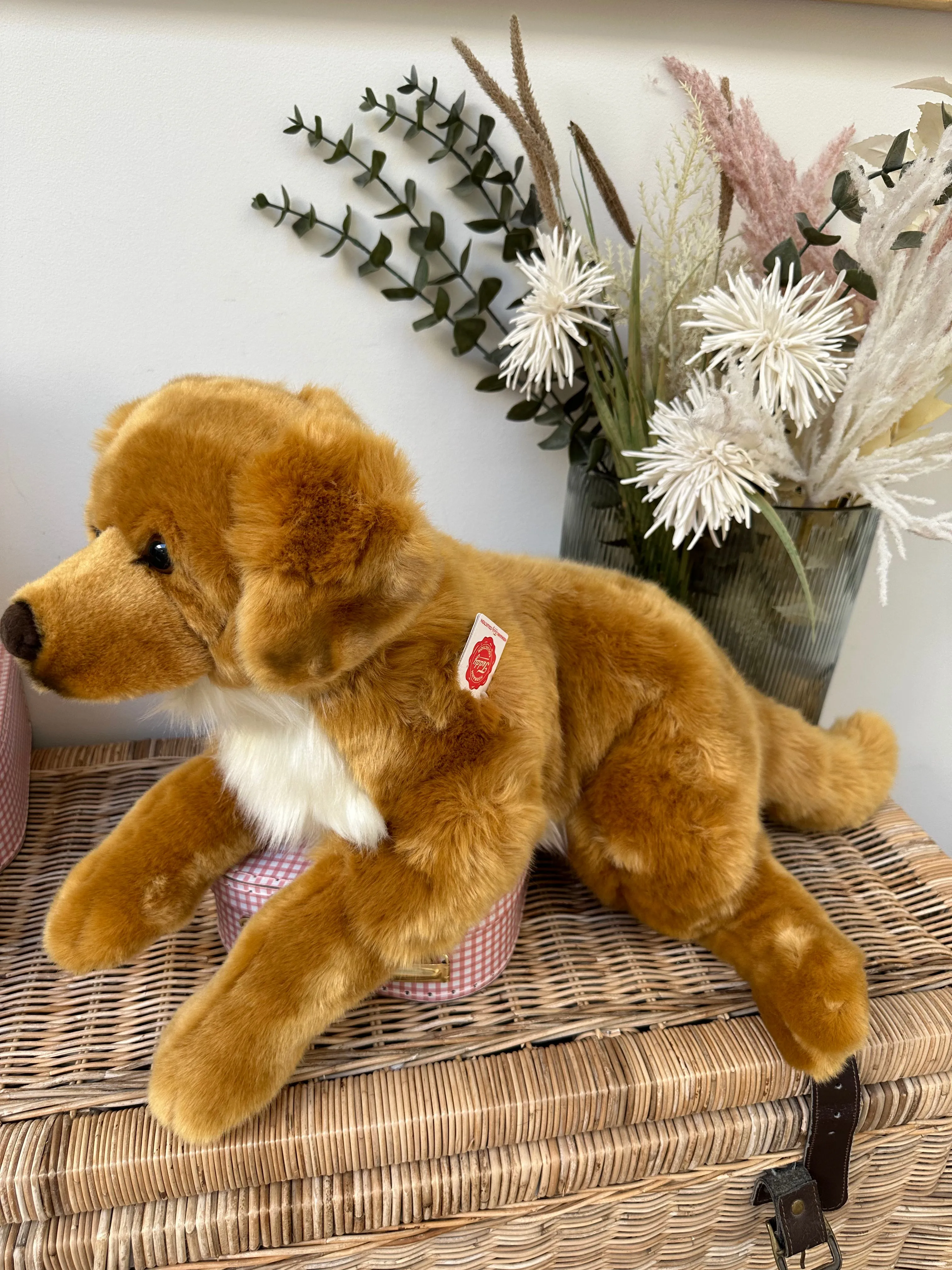 Golden Retriever Large Plush 60cm Hermann Teddy Bear Lying Puppy Dog.