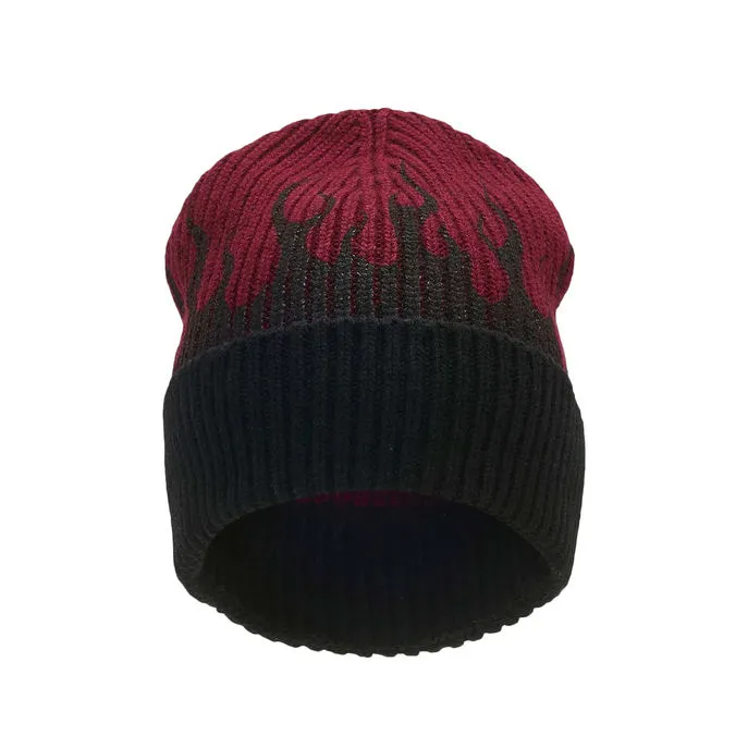 GREY FLAMES HAT Unisex  Grape Wine