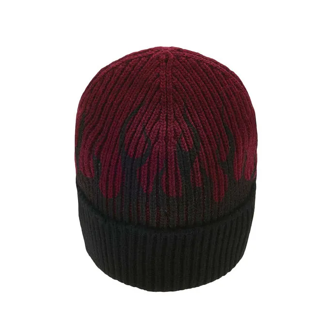 GREY FLAMES HAT Unisex  Grape Wine