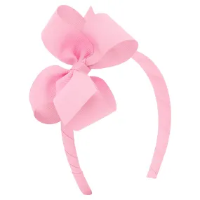 Grosgrain Bow Headband - Pearl Pink