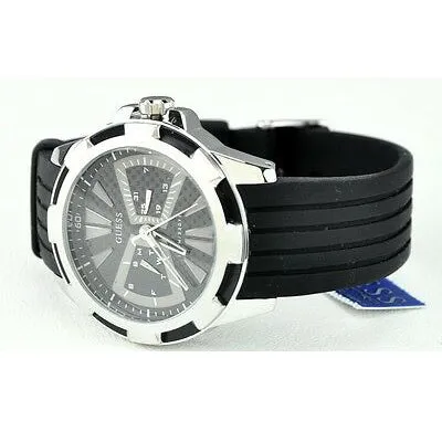 Guess Black Men's Watch Black Rubber Strap U90009G1