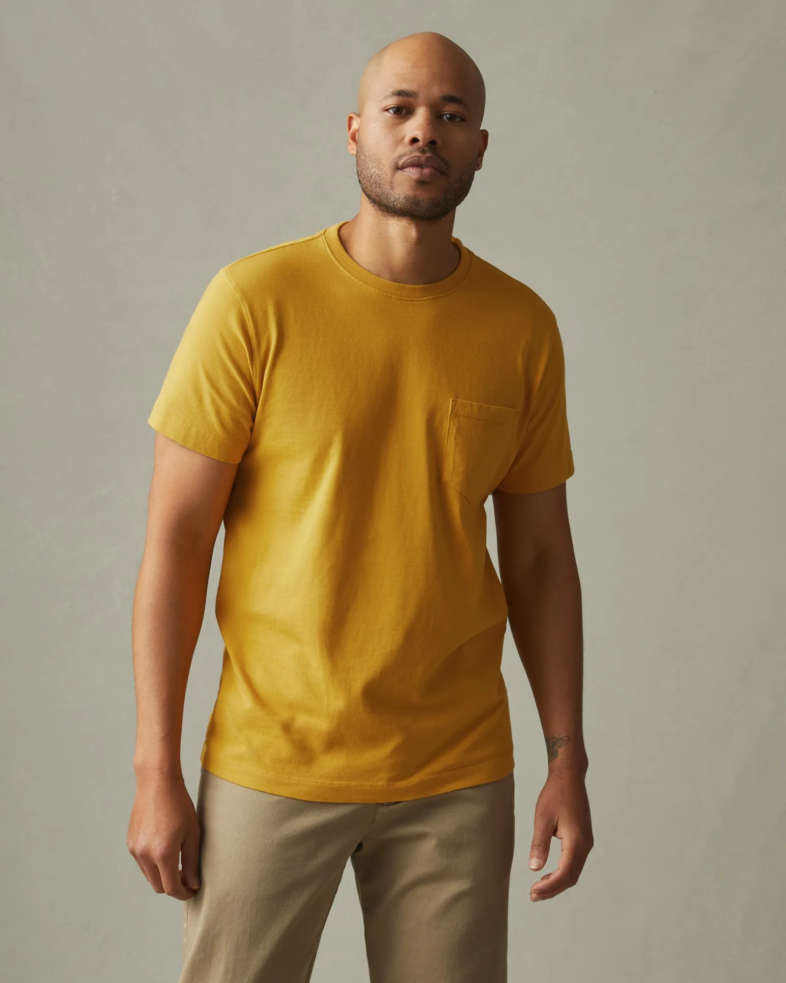 Heavyweight Pocket Tee - Straw