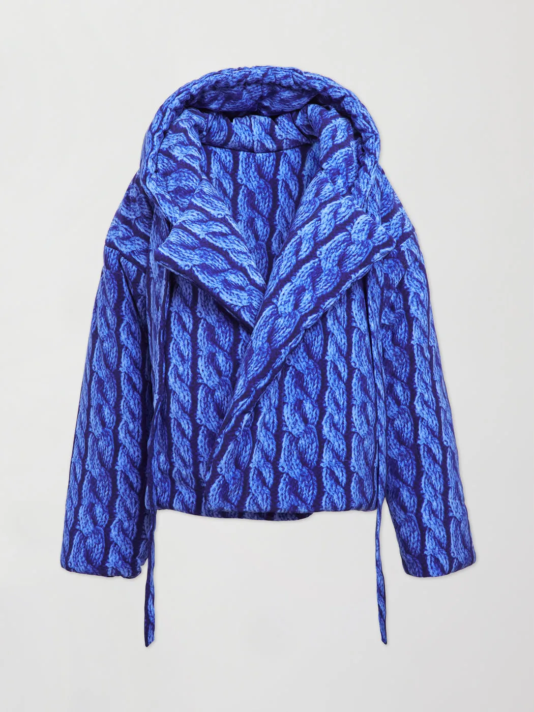 Hooded Sleeping Bag Coat Short - COBALT CABLE