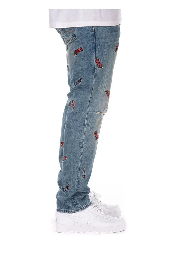 IceCream All Caps Denim - Strawberry Fit