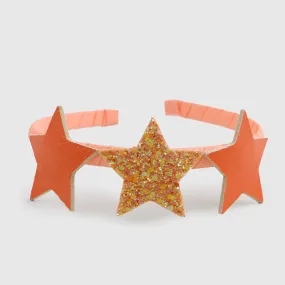 Illytrilly Orange Headband For Girls With Stars