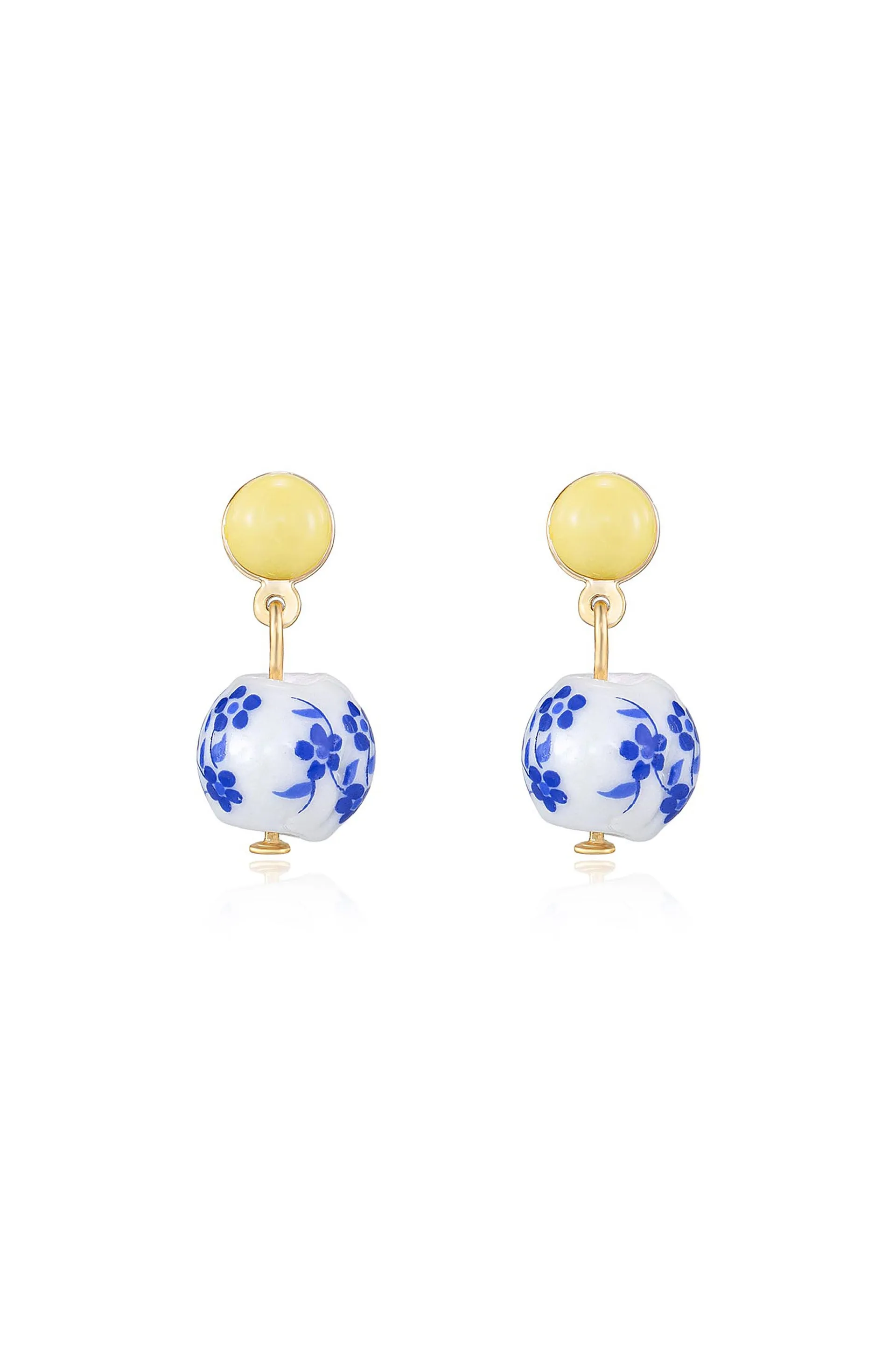 Indigo Floral Drop Earrings