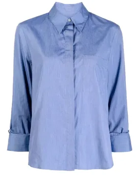 Indigo Melange Boyfriend Shirt