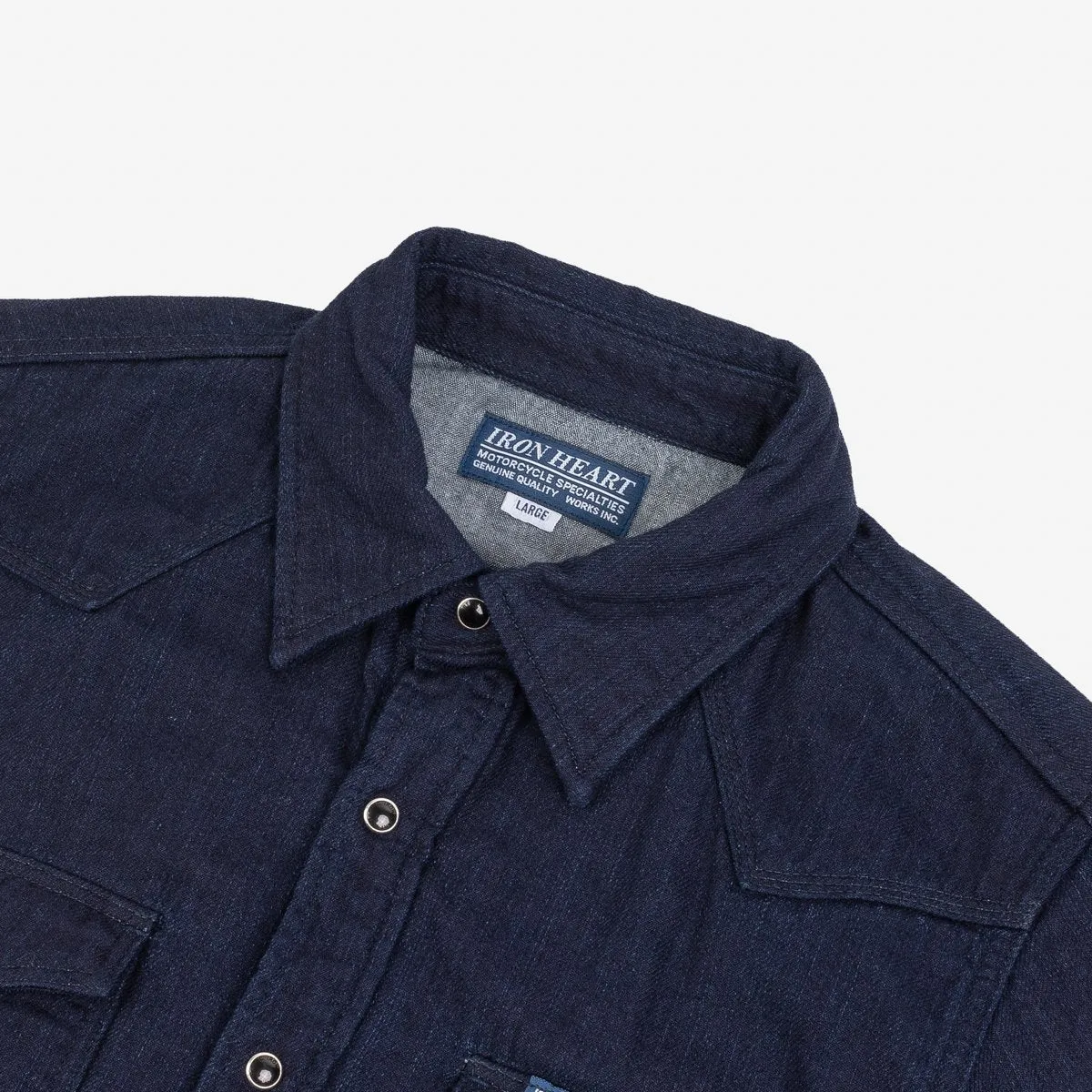 Iron Heart IHSH-347-IND 10oz Double Cloth Denim CPO Shirt - Indigo