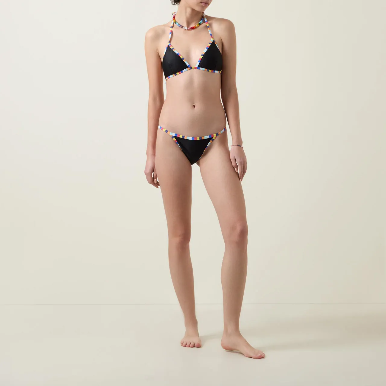 ITS NOW COOL Tallow Duo String Bikini Bottoms - Black