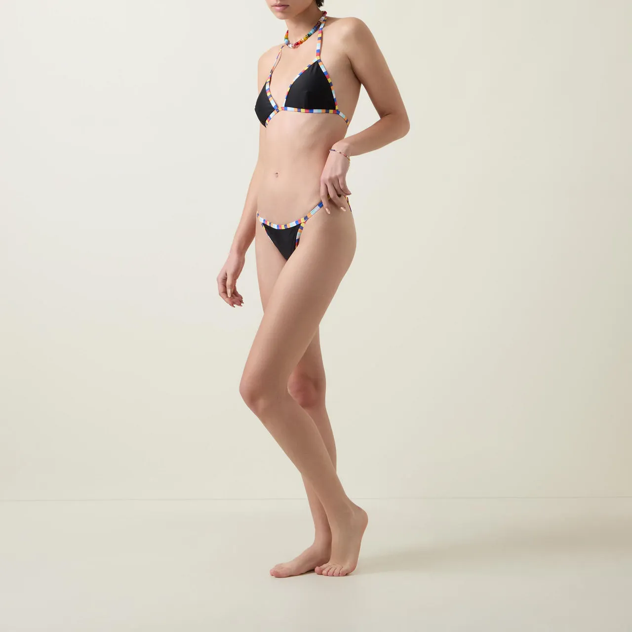 ITS NOW COOL Tallow Duo String Bikini Bottoms - Black