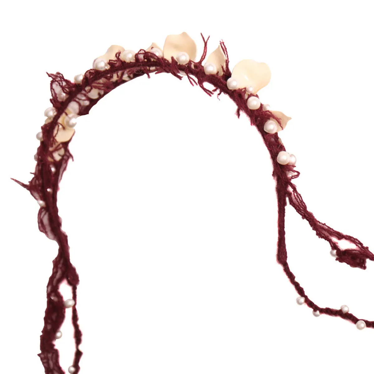 Kids Tia Cibani Brittany Beaded Tassel Crown Headband - Prune Purple