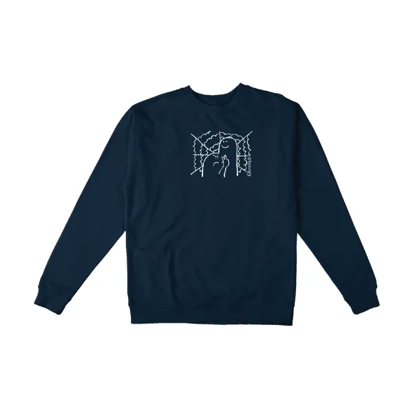 Krooked Greetings Crewneck - Navy/White