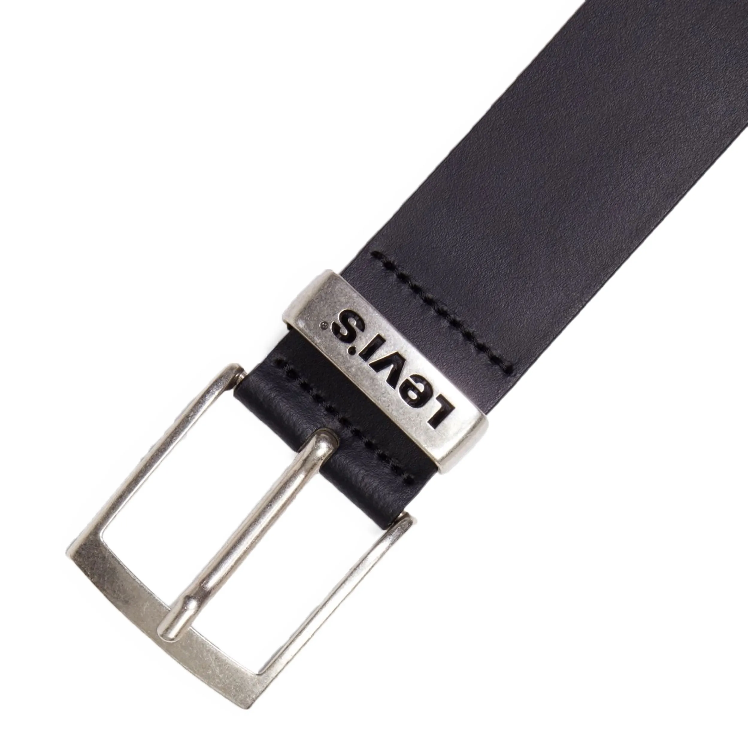 Levis Metal Buckle Logo Leather Belt Black