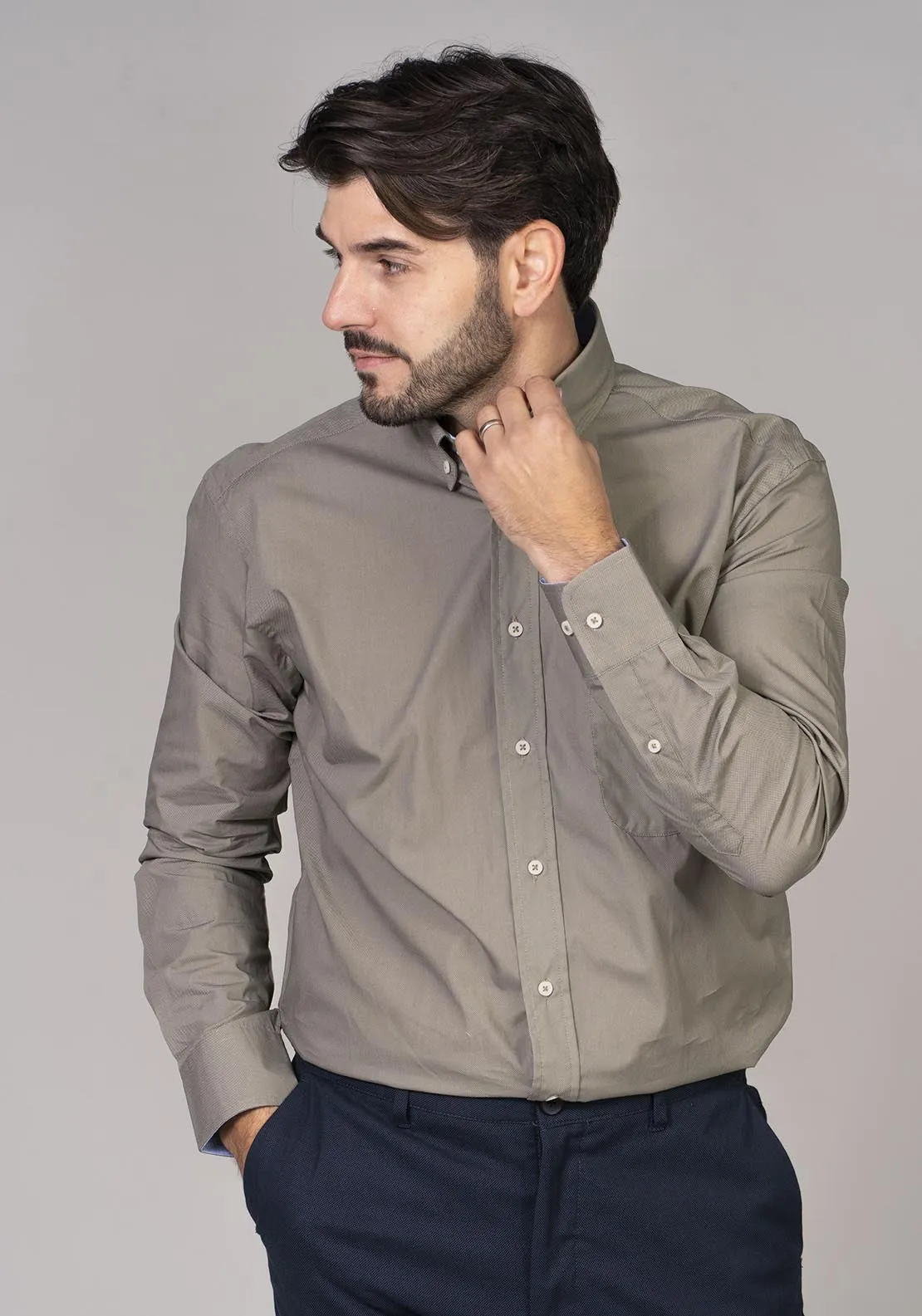 Long Sleeve Plain Shirt - Green