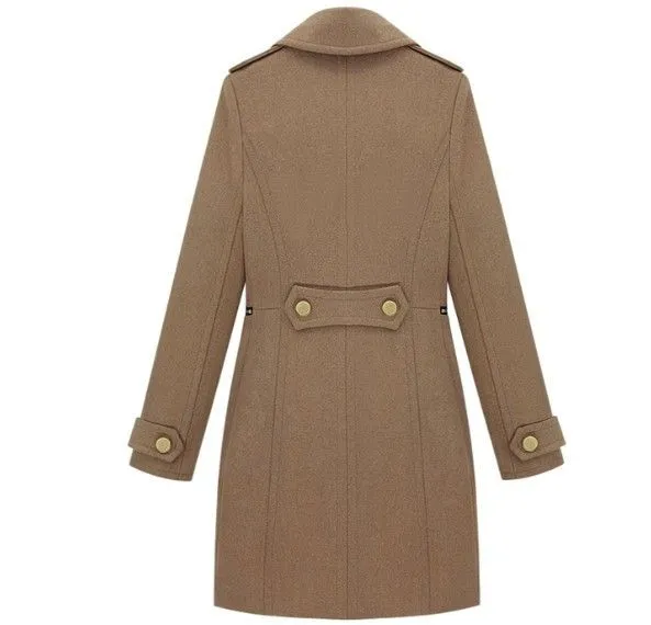 Long Officer Trenchcoat for Women with Middle Zip