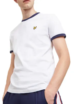 Lyle & Scott Ringer Crew Neck T-Shirt White/Navy