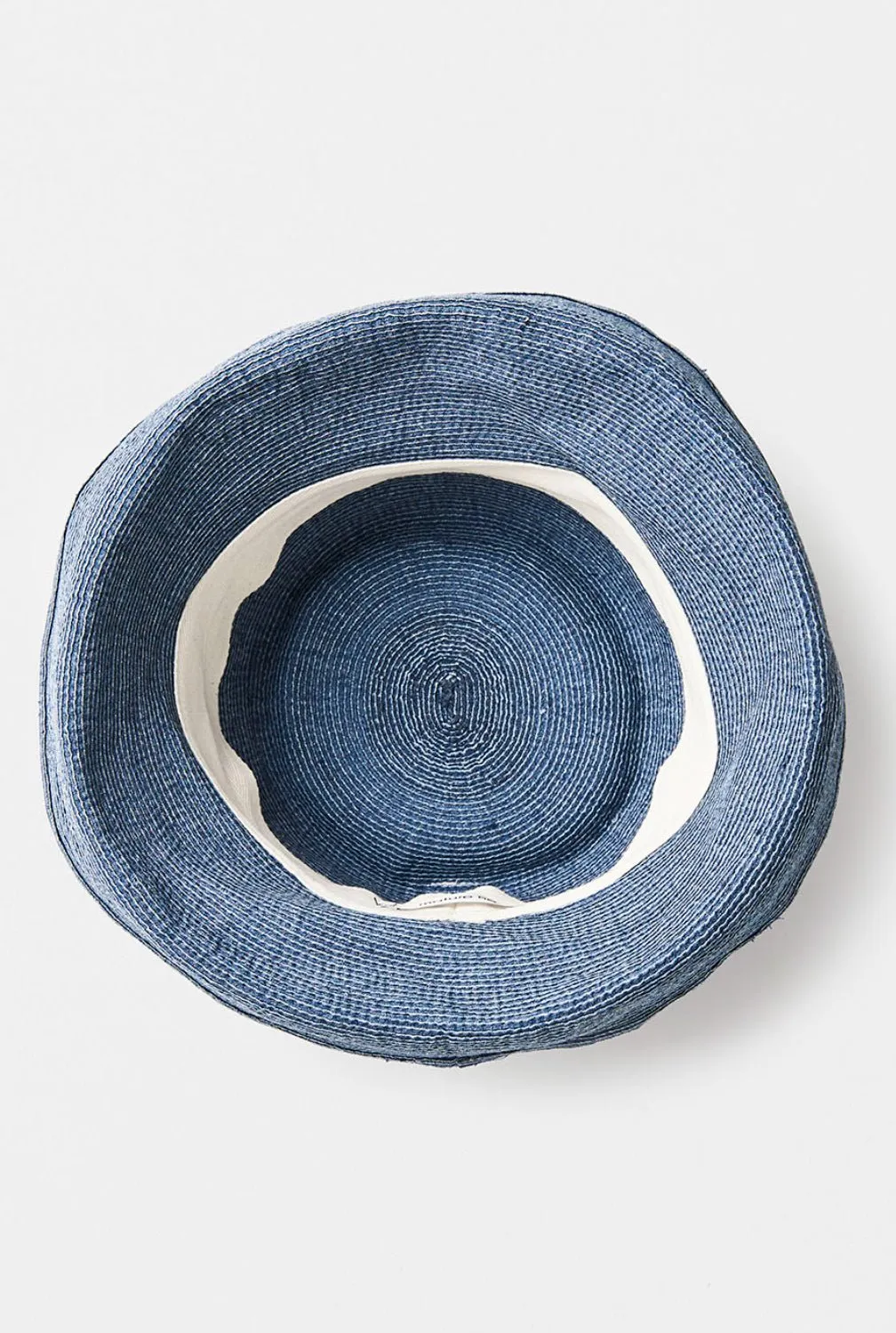 MATURE HA - Paper Linen Braid Hat in Denim Blue