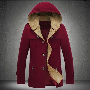 Men Padded Coat Jacket Parkas Trench Coat Men Casual Slim Fit Thickening Large Size Wool Padded Coat SM6