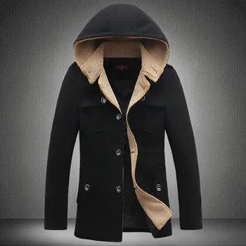 Men Padded Coat Jacket Parkas Trench Coat Men Casual Slim Fit Thickening Large Size Wool Padded Coat SM6