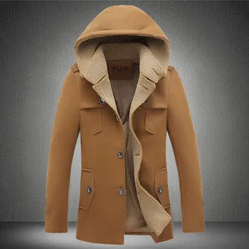 Men Padded Coat Jacket Parkas Trench Coat Men Casual Slim Fit Thickening Large Size Wool Padded Coat SM6