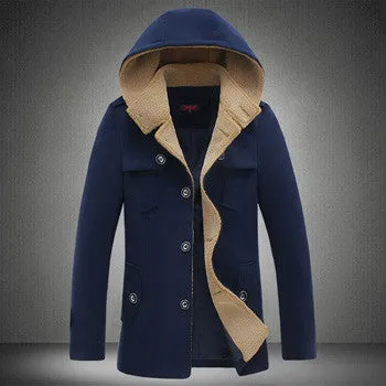 Men Padded Coat Jacket Parkas Trench Coat Men Casual Slim Fit Thickening Large Size Wool Padded Coat SM6