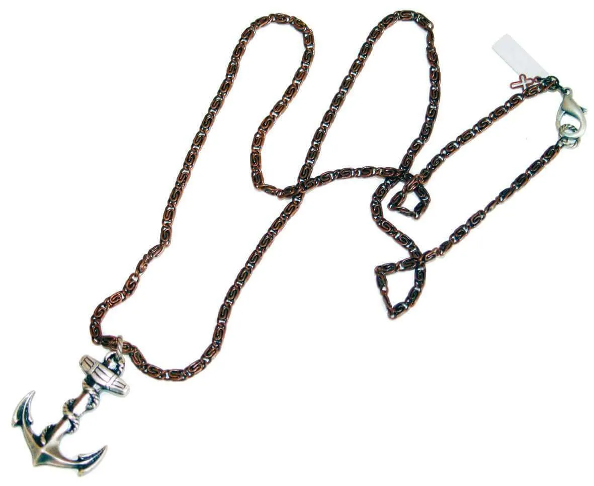 Mens anchor necklace