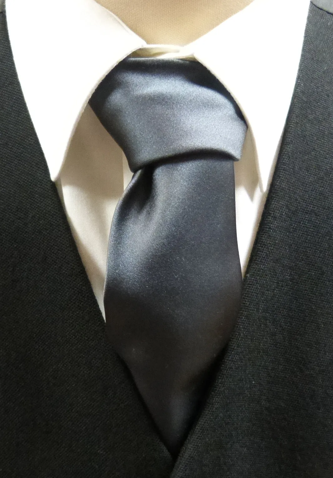 Mens Charcoal Satin Tie