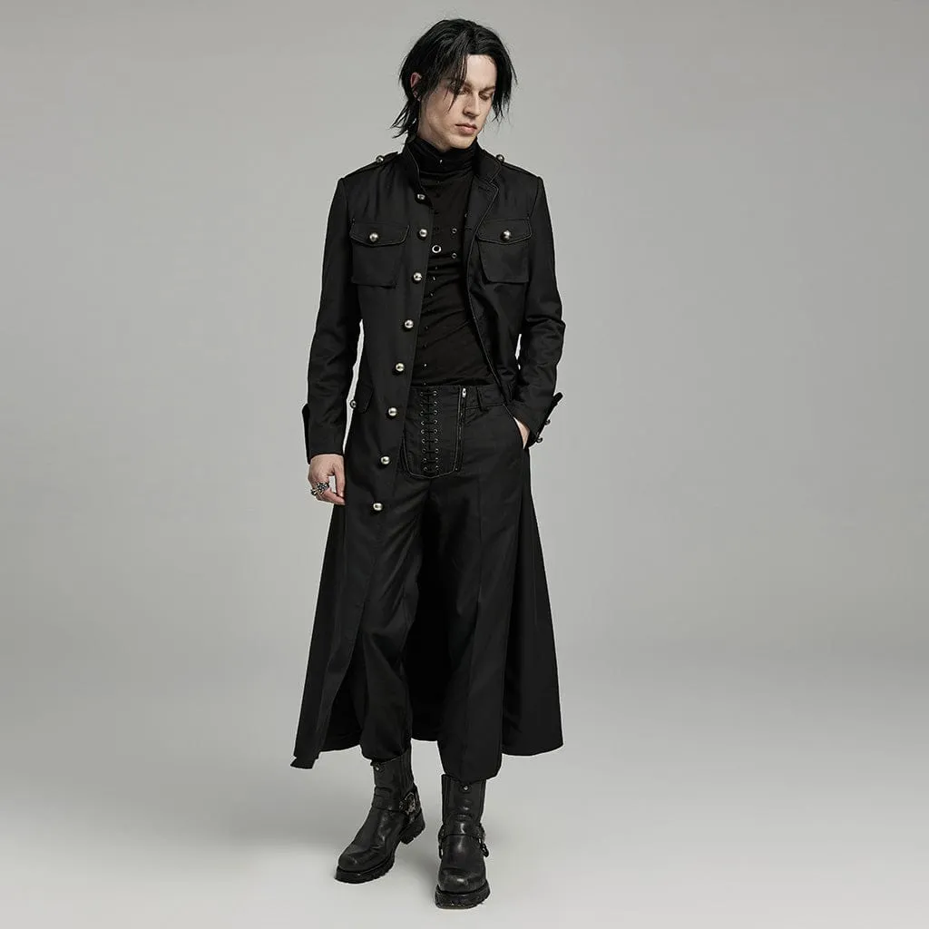 Men's Gothic Stand Collar Big-pocket Coat