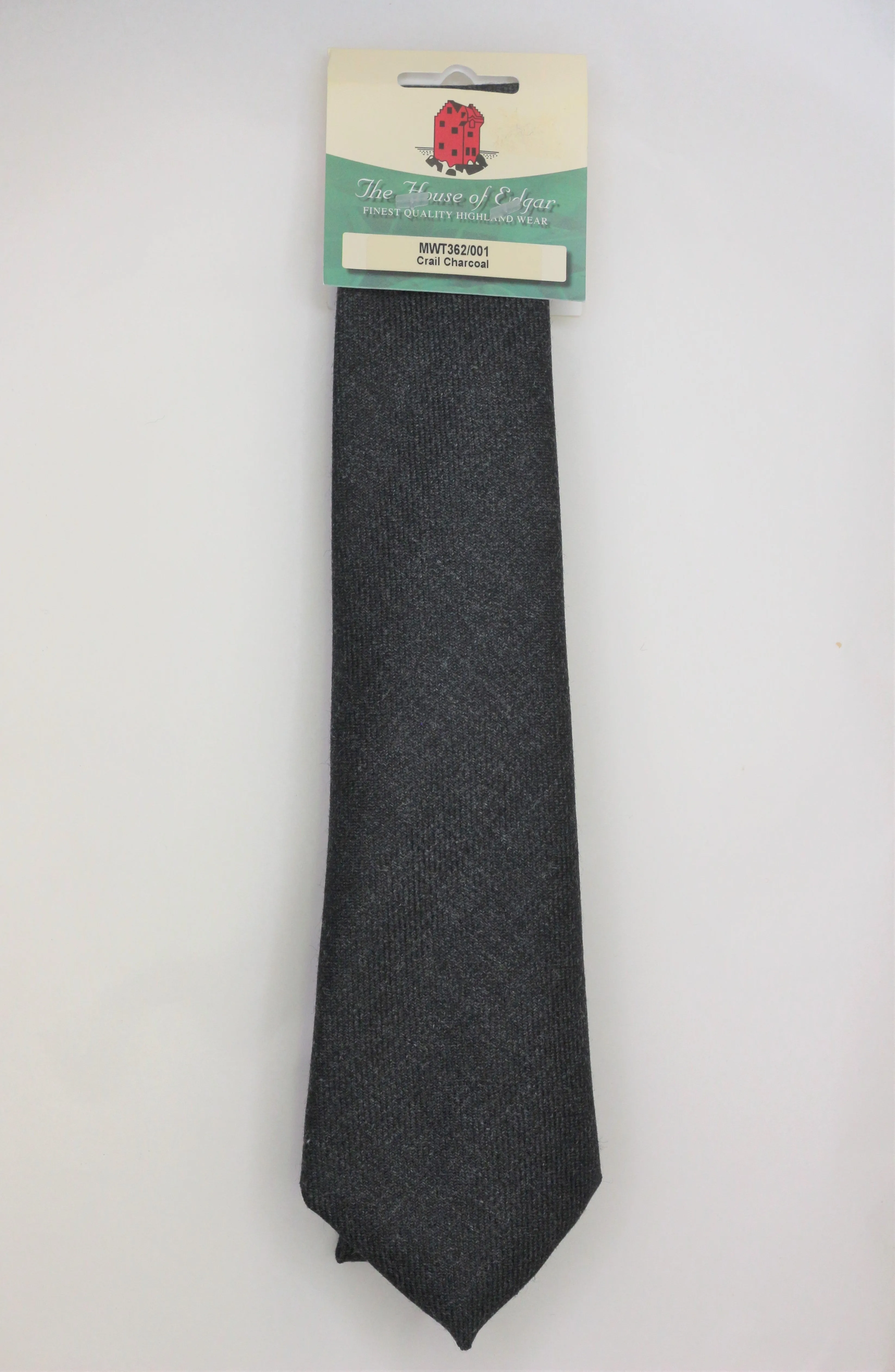 Mens House of Edgar Woollen Tie - Charcoal