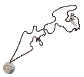 Mens live your life disk chain necklace