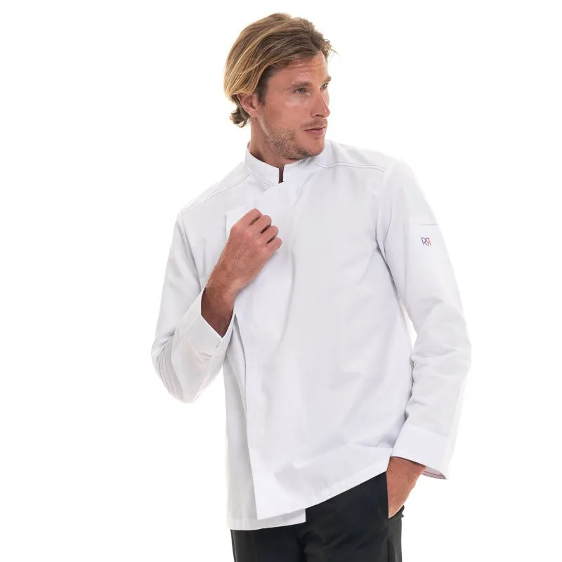 Men's  White Long Sleeve kitchen Coat ASPIN - ROBUR