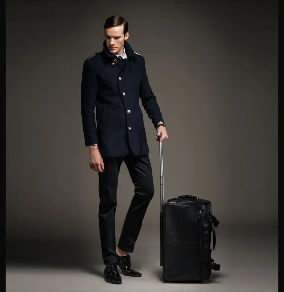 Men's Woolen Coat with detailed shoulders