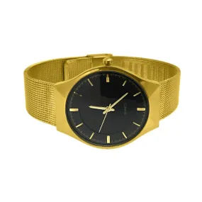 Mesh Band Black Dial Gold Modern Watch