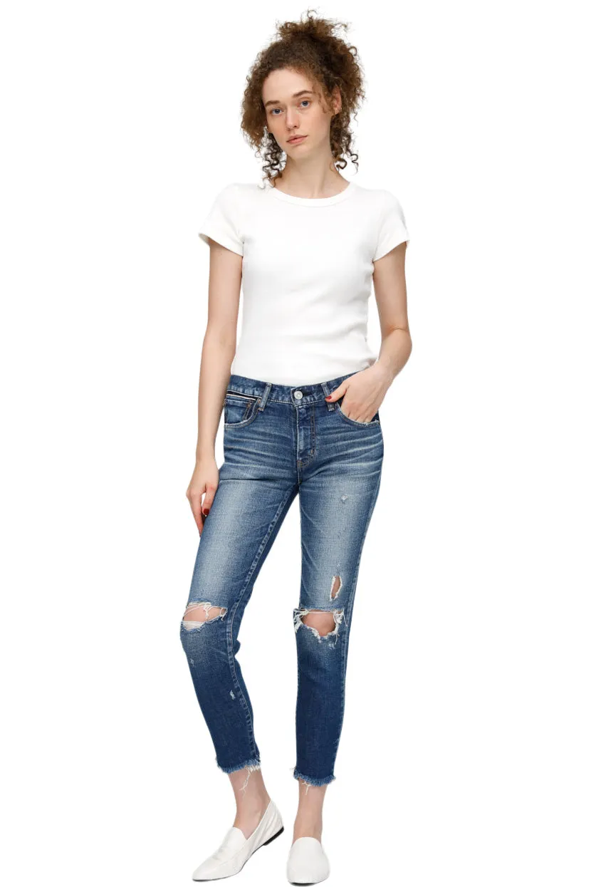 Moussy Denim Ingraham Skinny Jeans in Dark Blue