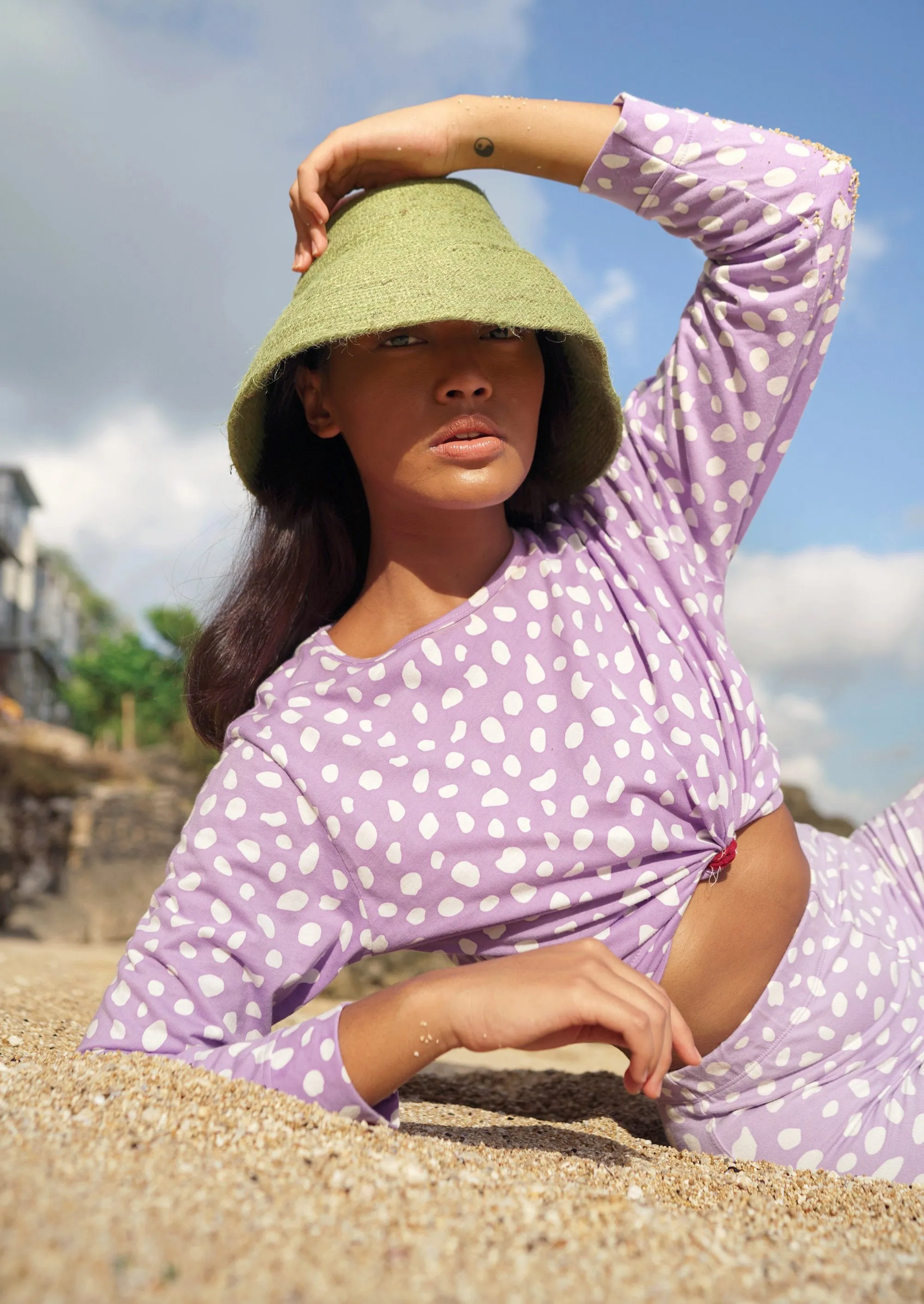 NAOMI Jute Bucket Hat, in Matcha Green