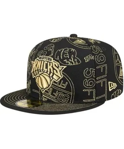 New Era Men's NBA New York Knicks 59FIFTY Day Allover Print Stencil Fitted Hat