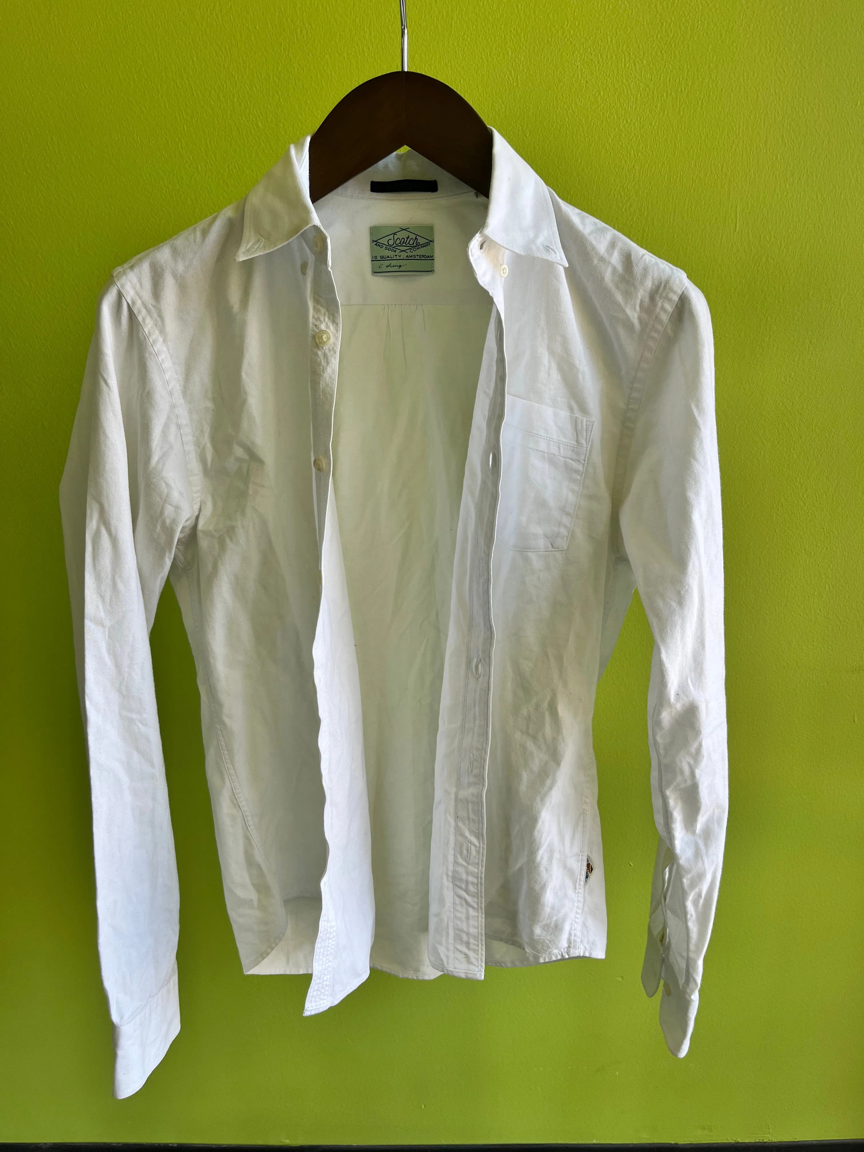 NEW GIRL: Nick’s Scotch and Soda White Long sleeve Shirt