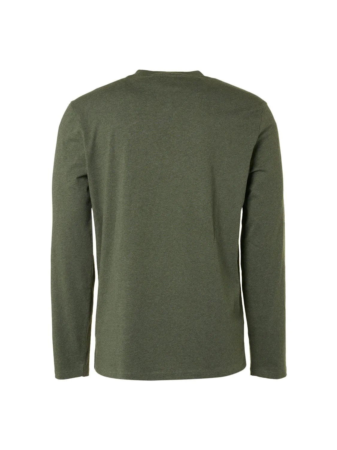 No Excess - Granddad Long Sleeved Tee - Green Melange